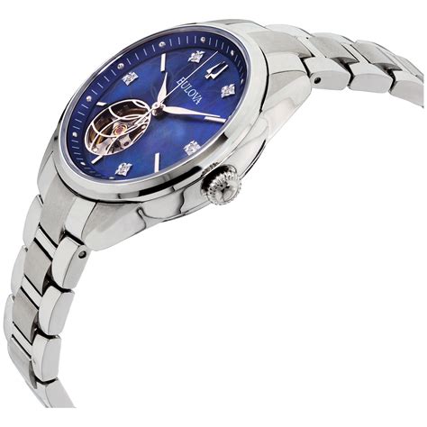 automatic Bulova watch blue dial